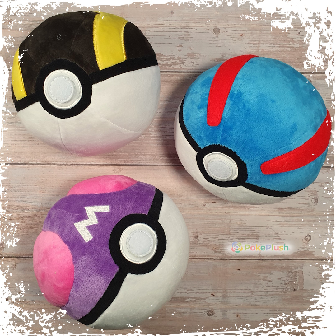 Superball, Hyperball und Meisterball Plüschtier (Pokémon Center Japan)